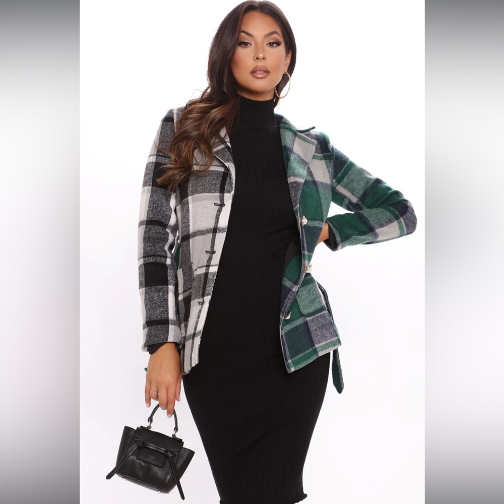 Wool Plaid Business Coat